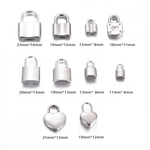 10pcs Stainless Steel Lock Charm DIY Pendant Jewelry Making
