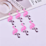 10pcs Pink Flamingo Earring Charms for DIY Jewelry Making