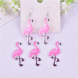 10pcs Pink Flamingo Earring Charms for DIY Jewelry Making