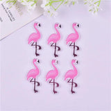 10pcs Pink Flamingo Earring Charms for DIY Jewelry Making