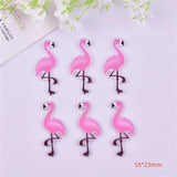 10pcs Pink Flamingo Earring Charms for DIY Jewelry Making