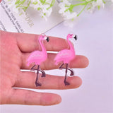 10pcs Pink Flamingo Earring Charms for DIY Jewelry Making