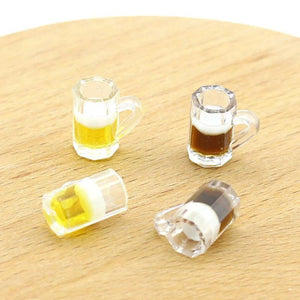 10pcs 3D Beer Cup Charms for DIY Earring Keychain Making