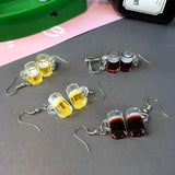 10pcs 3D Beer Cup Charms for DIY Earring Keychain Making