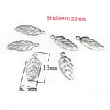 100pcs Stainless Steel Leaves Pendants DIY Jewelry Making