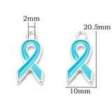 10pcs Breast Cancer Awareness Ribbon Pendant DIY Jewelry