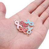 10pcs Breast Cancer Awareness Ribbon Pendant DIY Jewelry