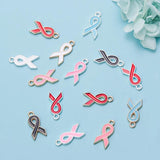 10pcs Breast Cancer Awareness Ribbon Pendant DIY Jewelry