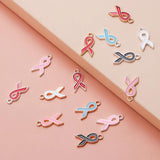 10pcs Breast Cancer Awareness Ribbon Pendant DIY Jewelry