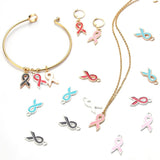 10pcs Breast Cancer Awareness Ribbon Pendant DIY Jewelry