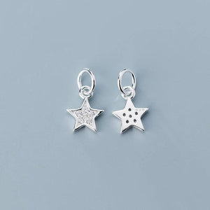 925 Silver CZ Zircon Star Charms Decoration Pendants