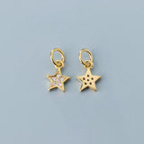 925 Silver CZ Zircon Star Charms Decoration Pendants