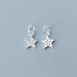 925 Silver CZ Zircon Star Charms Decoration Pendants