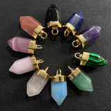 5PCS Natural Reiki Healing Stone Pendant Charms For Jewelry Making