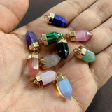 5PCS Natural Reiki Healing Stone Pendant Charms For Jewelry Making