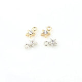 50PCS Charms Star Round Heart Shape With Rhinestone Pendants For Jewelry
