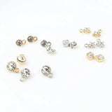 50PCS Charms Star Round Heart Shape With Rhinestone Pendants For Jewelry