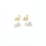 50PCS Charms Star Round Heart Shape With Rhinestone Pendants For Jewelry