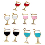 Peixin 20Pcs Enamel Wine Glass Alloy Charm for Bracelet Jewelry Making