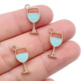 Peixin 20Pcs Enamel Wine Glass Alloy Charm for Bracelet Jewelry Making