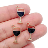 Peixin 20Pcs Enamel Wine Glass Alloy Charm for Bracelet Jewelry Making