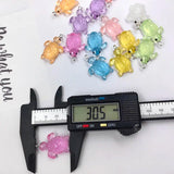 10 Clear Fluorescent Turtle Charms for Jewelry Making Resin Animals Pendant