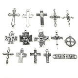 40g Mix Antique Silver Cross Pendant Charms DIY Jewelry Making