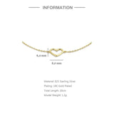 925 Silver Heart Frame Charm Bracelet 18K Plated Stackable Thin Slim Women Gift