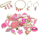 30pcs Pink Lips Lipstick Enamel Charms For Jewelry Making