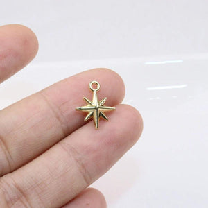 20pcs 12mm 3D Star Coin Charms Wholesales Necklace Earring Bracelet DIY