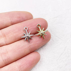 20pcs 12mm 3D Star Coin Charms Wholesales Necklace Earring Bracelet DIY