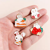 10pcs Enamel Bunny Rabbit Charms for Jewelry Making DIY Findings