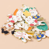 10pcs Enamel Bunny Rabbit Charms for Jewelry Making DIY Findings