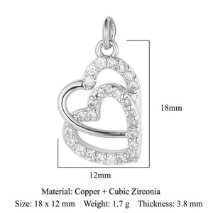 3pcs/Lot Copper Zircon Charms for DIY Jewelry Making