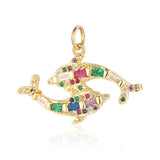3pcs/Lot Copper Zircon Charms for DIY Jewelry Making