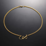 Custom Cuban Chain Arabic Name Necklace Ethnic Jewelry