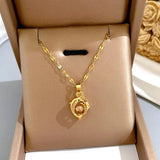 Dolphin Heart Zircon Necklace Copper Chain Animal Jewelry