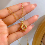 Dolphin Heart Zircon Necklace Copper Chain Animal Jewelry
