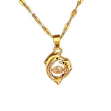 Dolphin Heart Zircon Necklace Copper Chain Animal Jewelry