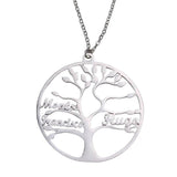 Tree of Life Family Custom Name Pendant Necklace Stainless Steel