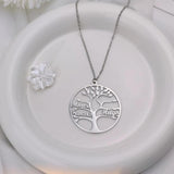 Tree of Life Family Custom Name Pendant Necklace Stainless Steel