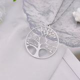 Tree of Life Family Custom Name Pendant Necklace Stainless Steel