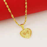 Heart Shaped Necklace Real 24k Plating