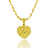 Heart Shaped Necklace Real 24k Plating