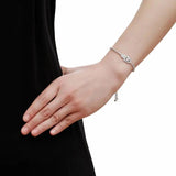 Zircon Hamsa Bracelet Silver Charm Adjustable Women brt-k45