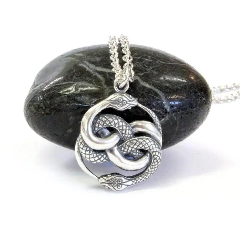 Auryn Double Ouroboros Snake Pendant Necklace Charm