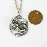 Auryn Double Ouroboros Snake Pendant Necklace Charm