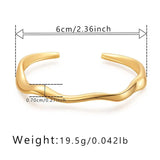 Irregular Line Twisted Chunky Metal 18k Plated Open Bracelet