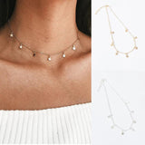 DIY Five Pointed Star Pendant Necklace Stainless Steel Chain