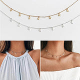 DIY Five Pointed Star Pendant Necklace Stainless Steel Chain